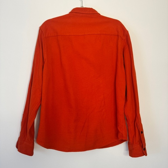 Lucky Brand Men's Top Solid Utility Cloud Soft Long Sleeve Flannel Orange Sz L - Picture 4 of 12